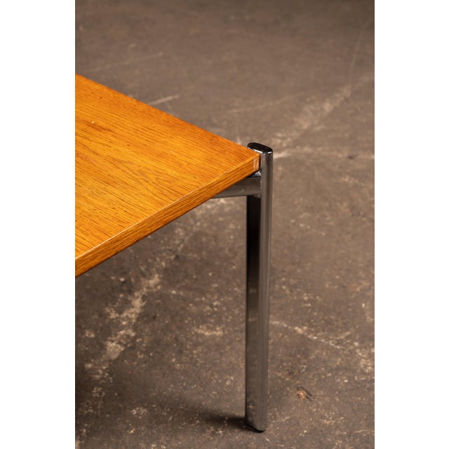MCM Oak and Chromed Steel Coffee Table by Stendig For Sale In Chicago - Image 6 of 10