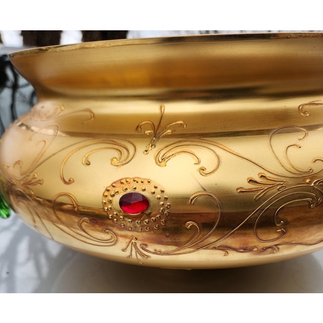 Glass Vintage Tre Fuochi Murano Glass 24k Gold Overlay on Cobalt Blue Glass - Made in Italy For Sale - Image 7 of 14