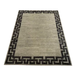 Nourison Home for Christopher Guy Black and Gray Key Wool and Silk Hand Knotted Rug 9x12