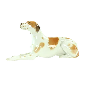 Vintage Porcelain Dog Sculpture from Lomonosov, 1950s
