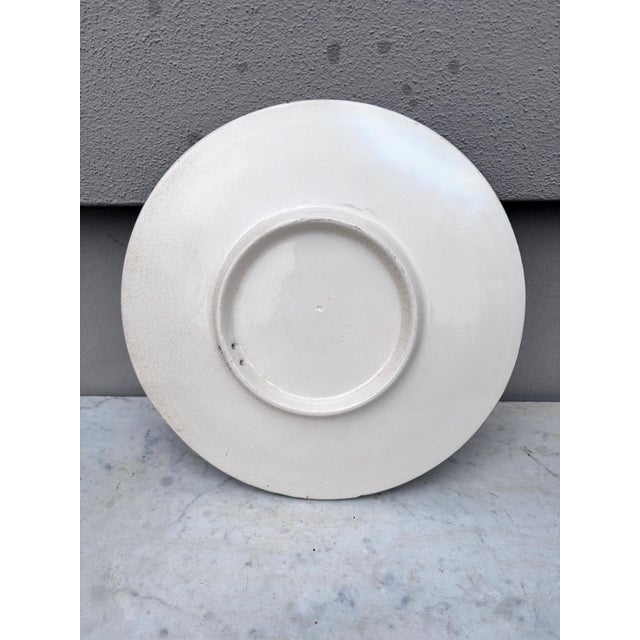 Late 19th Century Rare 19th Century Majolica Strawberries Wall Platter Longchamp For Sale - Image 5 of 5