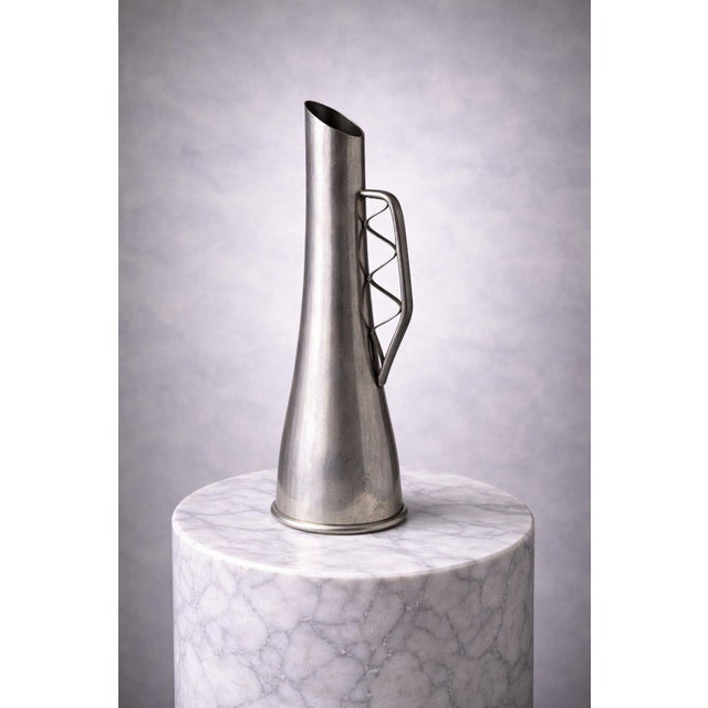 Mid-Century Swedish Pewter Pitcher Vase attributed to Guldsmedsaktiebolaget, 1950s For Sale - Image 3 of 9