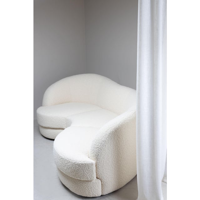 White Bean Buckle Sofa, 1960s For Sale - Image 11 of 13