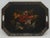 Traditional Vintage Toleware Black & Gold Serving Tray For Sale - Image 3 of 10