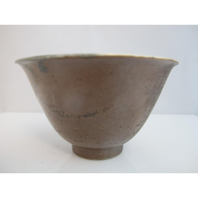 Ceramic Chinese Vintage Batavia Blue Porcelain Mocha Cafe Au Lait Koi Fish Cup Bowl For Sale - Image 7 of 10