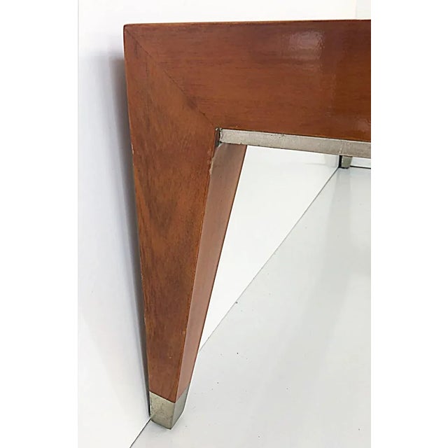 Coffee Late 20th Century Vintage Enrique Garcel Mahogany Coffee Table With Inset Beveled Glass Top For Sale - Image 8 of 12