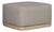 Eclipse Outdoor Solid Teak Wood Ottoman Natural Look - Gray Fabric For Sale