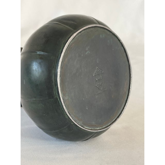 Just Andersen Just Andersen Danish Art Deco Patinated Disko Metal Vase Sculpture For Sale - Image 4 of 5