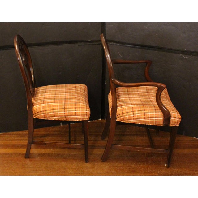 Set of Eight C. 1860 George III Style English Dining Chairs For Sale - Image 4 of 7