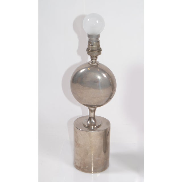 Mid-Century Modern Philippe Barbier Mid-Century Modern Chrome Table Lamps Maison Barbier, Pair For Sale - Image 3 of 8