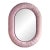 Fabulous Custom-Made Mauve Ruched Silk Taffeta Oval Wall Mirror For Sale