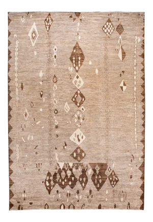 Large Modern Moroccan-Style Tribal Wool Rug 12 Ft 2 in X 17 Ft 6 In
