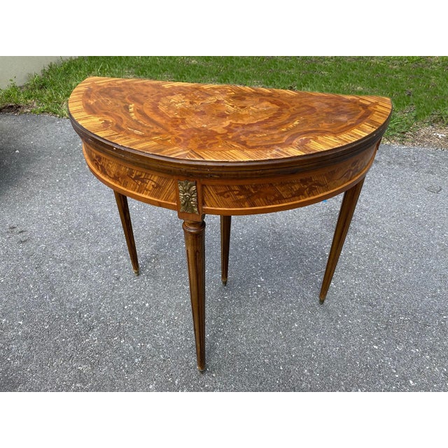 Vintage MidCentury Inlay Folding Game Table Chairish