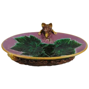 19th Century Victorian Majolica Fox Pink Pottery Server