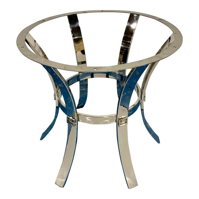 Bernhardt Modern Chrome Dining Table Base For Sale