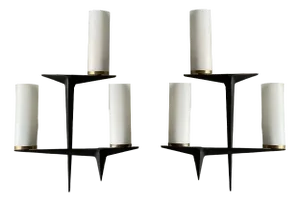 Opaline Glass Wall Lights from Maison Arlus, Set of 2