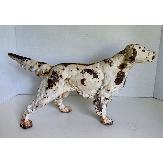 Metal 1930s Hubley Attributed Cast Iron English Setter Dog Doorstop For Sale - Image 7 of 12