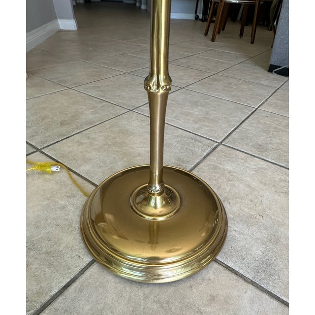 Late 20th Century Frederick CooperSolid Brass Faux Bamboo Floor Lamp For Sale - Image 12 of 17
