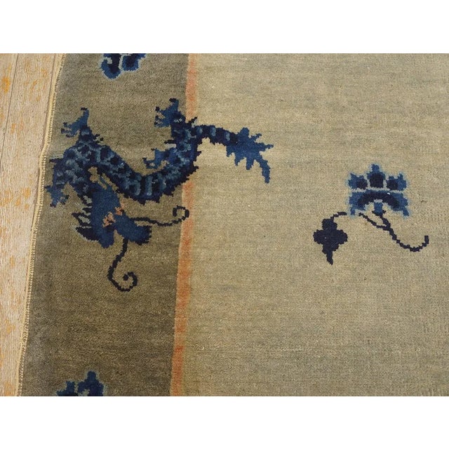 Beige 1920s Camel Dragon Floral Antique Chinese Peking Carpet 5' X 7'8" Handknotted Wool Rug For Sale - Image 8 of 12