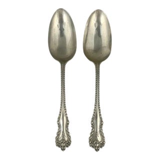 Pair of Sterling Silver Spoons Monogrammed "E" For Sale