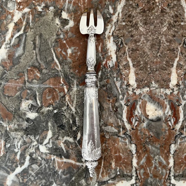 Louis XV Oyster Forks in Silver & Filled Silver, France, 1890s For Sale - Image 3 of 10