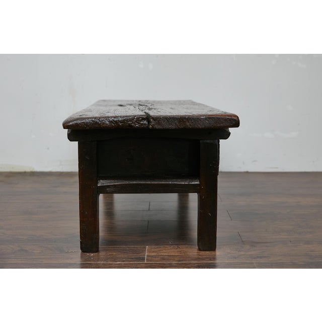 Antique Spanish Oak Coffee Table with Two Carved Drawers, Circa 1800 For Sale - Image 9 of 12