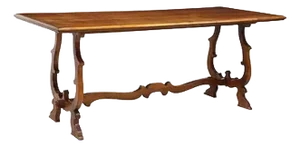 Early 20th Century Italian Walnut Trestle Table