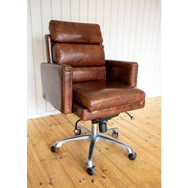 Leather Executive Desk Swivel Chair in Cigar Leather by Timothy Oulton for Halo, 2010s For Sale - Image 13 of 18