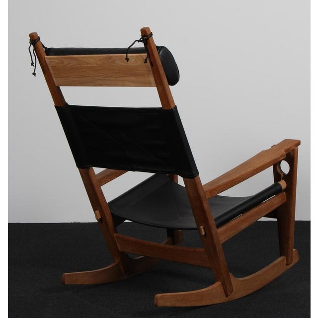 Lounge Rocking Chair attributed to Hans J. Wegner for Getama, 1970s For Sale - Image 9 of 10