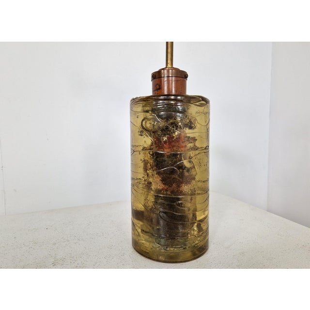 1970s Vintage Resin and Copper Lamp, 1970s For Sale - Image 5 of 12