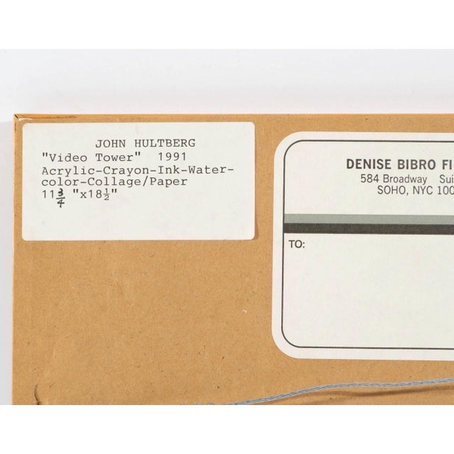 John Hultberg, Bay Area Figurative Abstract Gouache Painting "Video Tower" John Hultberg, 1991 For Sale - Image 11 of 11