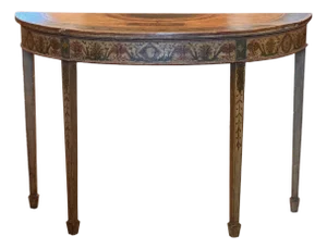 19th Century Italian Painted Demi-Lune Console Table