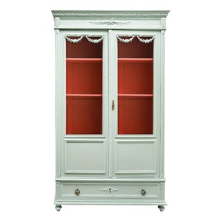 Louis XVI Style Mint Green Showcase Vitrine For Sale