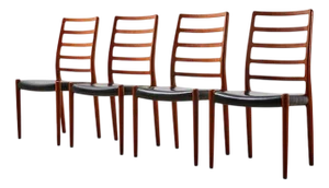Model 82 Dining Chairs by Niels Otto Moller for J.L. Mollers Denmark, 1971, Set of 4