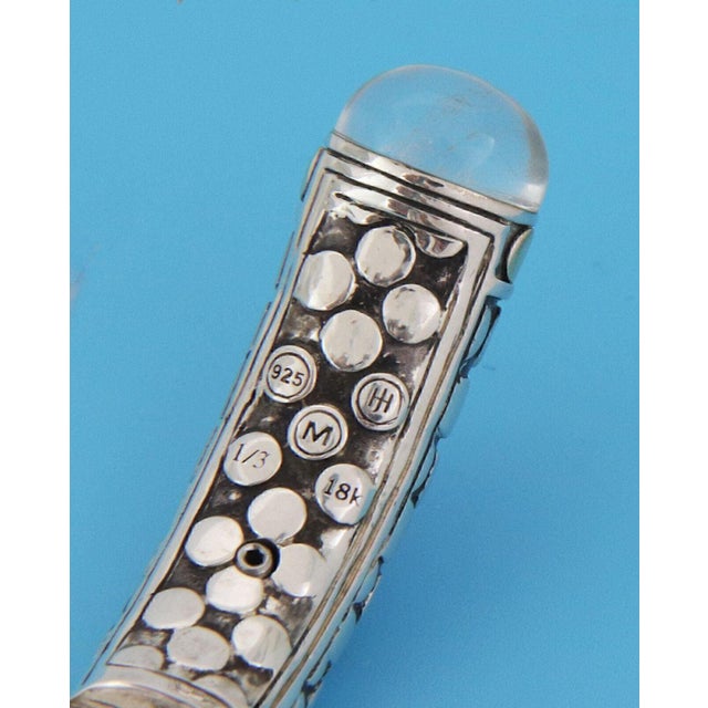 John Hardy Batu Dot Clear Stones Sterling Silver & 18k Gold Accent Cuff Bracelet For Sale In Miami - Image 6 of 6