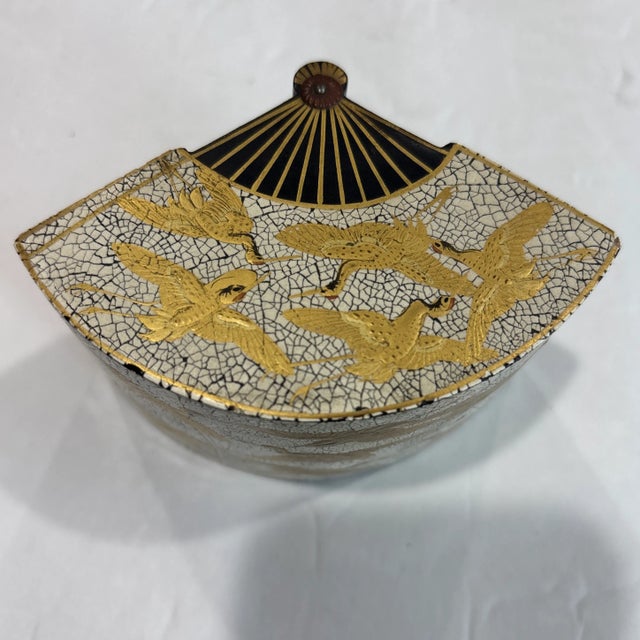 Asian Style Antique Japanese Fan Box For Sale - Image 4 of 7