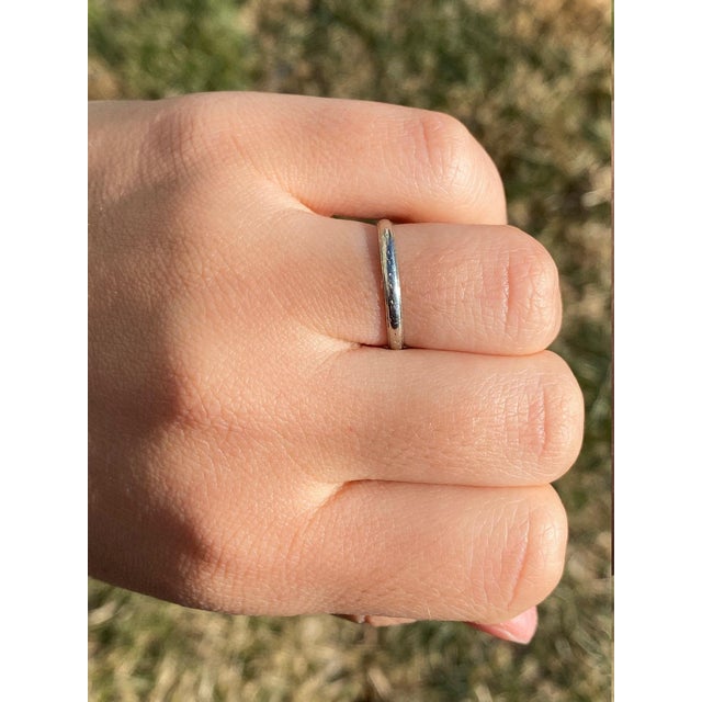 Metal The Cape Range: Antique 18 Karat White Gold Wedding Band Circa 1926 For Sale - Image 7 of 7