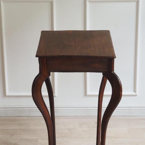 Brown Antique Side Table with Curved Legs, 1890s For Sale - Image 8 of 10
