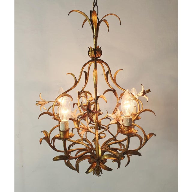 Mid-Century Italian Tole Chandelier, 1950s For Sale - Image 10 of 16