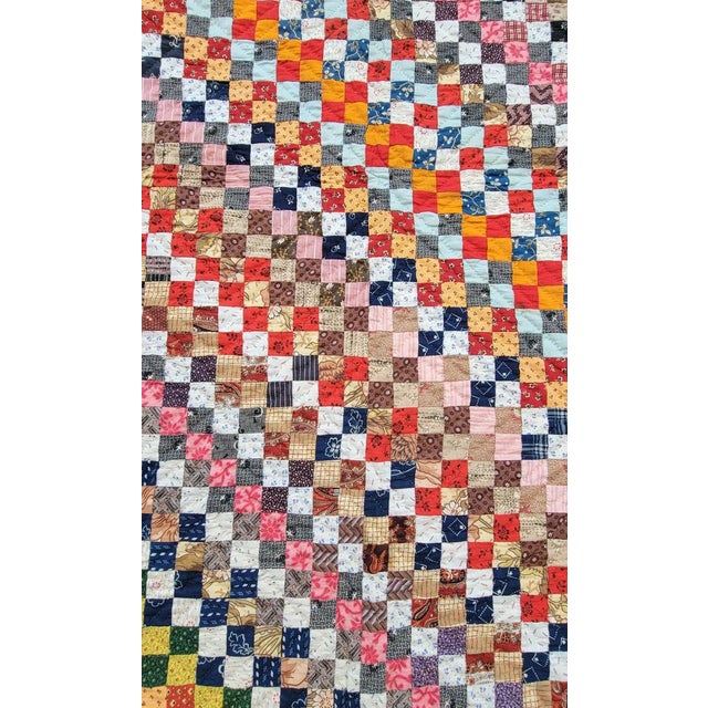 19Thc Postage Stamp Quilt / Trip Around the World For Sale - Image 4 of 7
