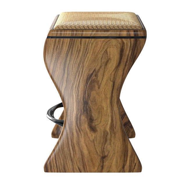 Not Yet Made - Made To Order "Utopia" Bar Stool With Walnut and Steel Details, Hand Crafted For Sale - Image 5 of 6