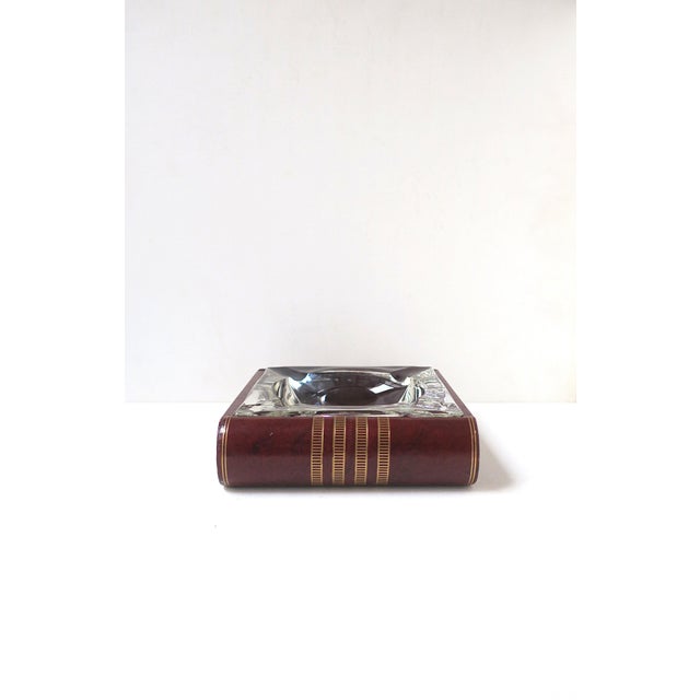 Mid-Century Modern Art Deco Leather Catchall Ashtray, Mid-20th Century For Sale - Image 3 of 13