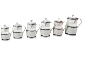 Vintage Ceramic Covered Pots and Pitchers, 1930s, Set of 6