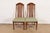 Mid-Century Modern Henredon Style Mid-Century Hollywood Regency Carved Oak and Cane Bamboo Form High Back Side Chairs or Dining Chairs, Pair For Sale - Image 3 of 11