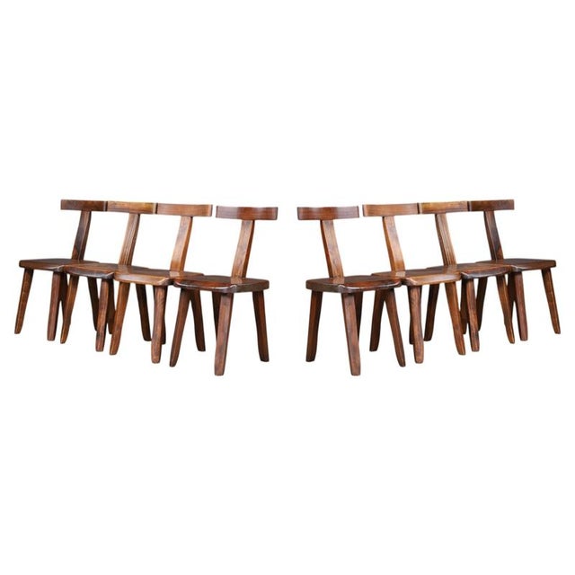Mountain T Dining Chairs from Aranjou, France, 1970s, Set of 8 For Sale - Image 13 of 13