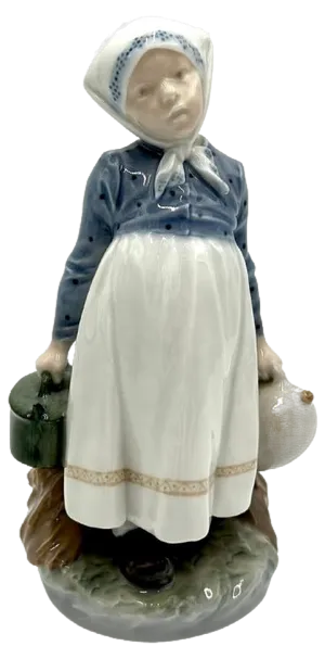 Porcelain Figurine Country Girl from Royal Copenhagen, Denmark, 1974