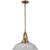 Chapman & Myers for Visual Comfort Signature Layton 20" Pendant in Antique-Burnished Brass with Clear Glass For Sale
