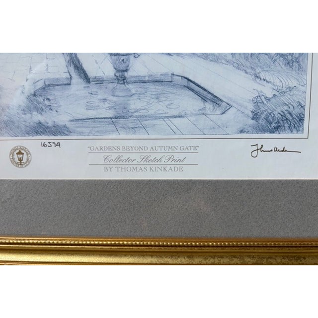 English 1994 Thomas Kinkade “Gardens Beyond Autumn Gate” Collector Sketch Print For Sale - Image 3 of 6