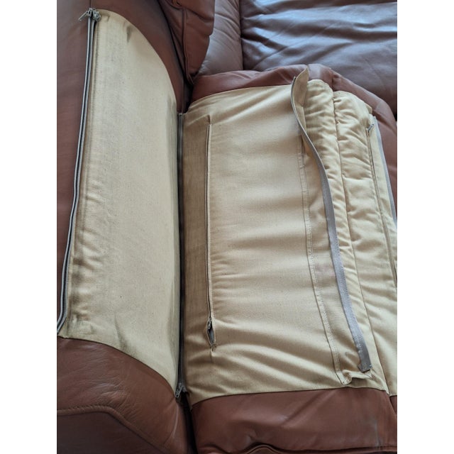Large Italian Five-Piece Modular Corner Sofa Set in Cognac Leather, 1970s For Sale - Image 9 of 15
