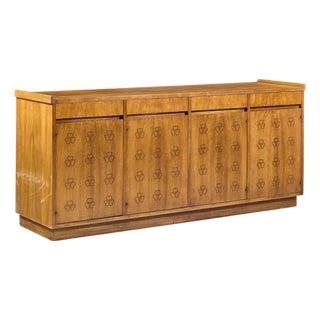 John Widdicomb Mid Century Walnut Clover Credenza For Sale